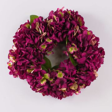 Couronne d'hortensias artificielle MEJA, rose fuchsia, Ø35cm Couronne d'hortensias artificielle MEJA, rose fuchsia, Ø35cm