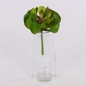 Aeonium artificiel GERTRUDE sur piquet, vert-rouge, 13cm