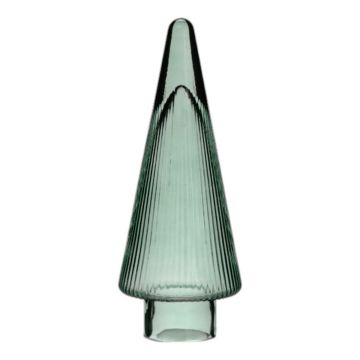 Verre déco Sapin de Noël RICON, métallisé, vert, 26cm, Ø9,5cm