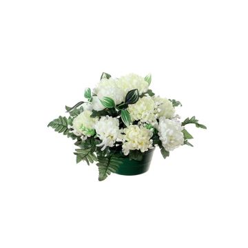 Arrangement de chrysanthème et de gypsophile artificiel YASAR, pot décoratif, crème, 25cm, Ø30cm Arrangement de chrysanthème et de gypsophile artificiel YASAR, pot décoratif, crème, 25cm, Ø30cm