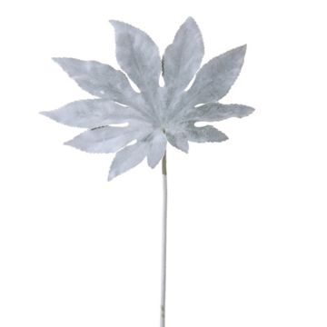 Feuille décorative d'aralia du Japon DUSAN, blanc-gris, 50cm Feuille décorative d'aralia du Japon DUSAN, blanc-gris, 50cm