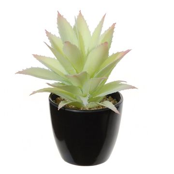Agave americana artificiel KOSEY, cache-pot, vert clair-rouge, 16cm