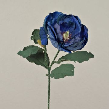 Fleur artificielle Magnolia GARETHO, collection écologique, bleu royal, 70cm, Ø10cm