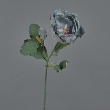 Fleur artificielle Magnolia GARETHO, collection écologique, gris-bleu, 70cm, Ø10cm