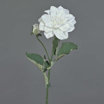 Branche de fleurs artificielle Dahlia GINGER, collection écologique, blanc-lilas, 60cm, Ø10cm