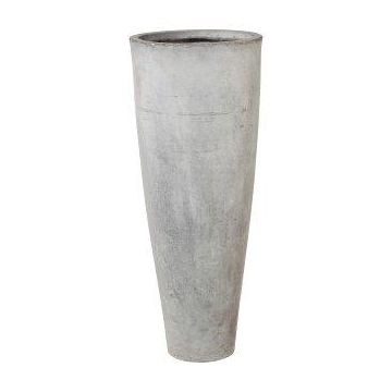 Vase rond haut NARUKO, 3 pièces, fibre de verre, gris, 25x60cm, 33x80cm, 41x100cm