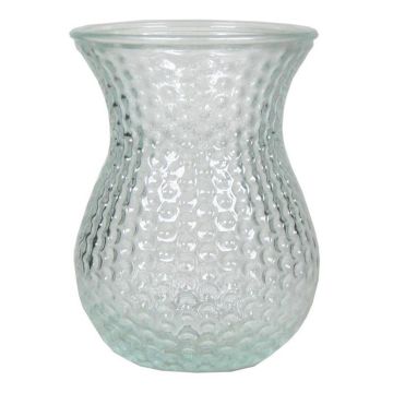 Vase à fleurs en verre LAUMA à motifs, transparent, 19cm, Ø14cm