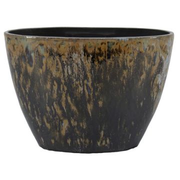 Cache-pot ovale ELIEL en céramique, moucheté, marron-bleu, 32 x 15 x 22 cm Cache-pot ovale ELIEL en céramique, moucheté, marron-bleu, 32 x 15 x 22 cm