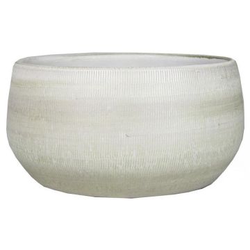 Coupe à fleurs DELTA rainurée, en céramique, gris clair-blanc, 14 cm, Ø 29 cm Coupe à fleurs DELTA rainurée, en céramique, gris clair-blanc, 14 cm, Ø 29 cm