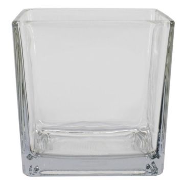Porte-bougie KIM OCEAN en verre, transparent, 6 x 6 x 6 cm