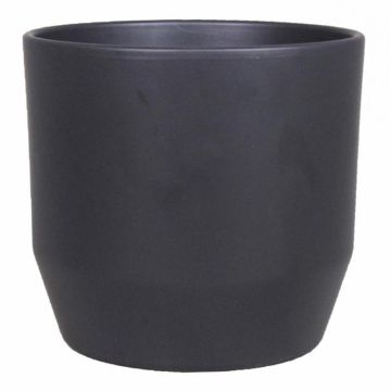Pot de fleurs LENAS, céramique, anthracite mat, 11 cm, Ø 12 cm