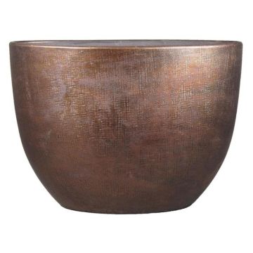 Cache-pot AGAPE, céramique, ovale, veiné, cuivre, 50 x 20 x 36 cm
