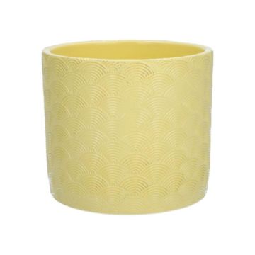 Pot en céramique FERDINANTA à motifs, jaune mat, 13,1 cm, Ø 15,5 cm Pot en céramique FERDINANTA à motifs, jaune mat, 13,1 cm, Ø 15,5 cm