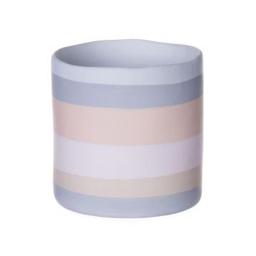 Pot de fleurs ALIOSCHA à motifs, céramique, rose-crème-bleu, 11,5 cm, Ø 11 cm