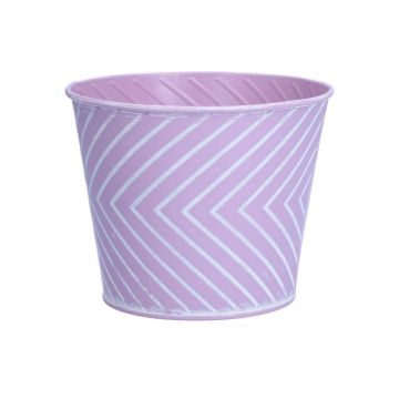 Pot de fleurs CENDRINE en zinc, motif à rayures, violet, 9,3 cm, Ø 11,5 cm Pot de fleurs CENDRINE en zinc, motif à rayures, violet, 9,3 cm, Ø 11,5 cm
