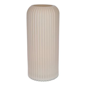 Vase en verre ALBURGIS rainuré, crème mat, 25 cm, Ø 10 cm Vase en verre ALBURGIS rainuré, crème mat, 25 cm, Ø 10 cm