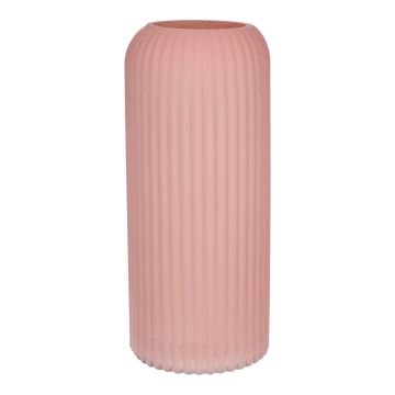 Vase en verre ALBURGIS rainuré, rose antique mat, 25 cm, Ø 10 cm Vase en verre ALBURGIS rainuré, rose antique mat, 25 cm, Ø 10 cm