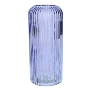Vase en verre ALBURGIS rainuré, lilas transparent, 25 cm, Ø 10 cm Vase en verre ALBURGIS rainuré, lilas transparent, 25 cm, Ø 10 cm
