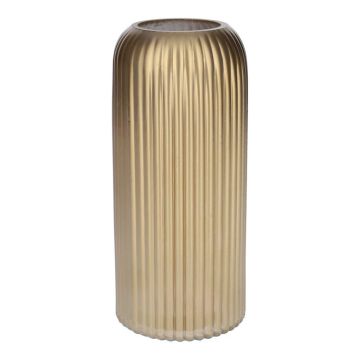 Vase en verre ALBURGIS rainuré, doré métallisé, 20cm, Ø8,7cm Vase en verre ALBURGIS rainuré, doré métallisé, 20cm, Ø8,7cm
