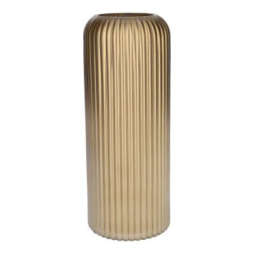 Vase en verre ALBURGIS rainuré, doré métallisé, 25 cm, Ø 10 cm Vase en verre ALBURGIS rainuré, doré métallisé, 25 cm, Ø 10 cm