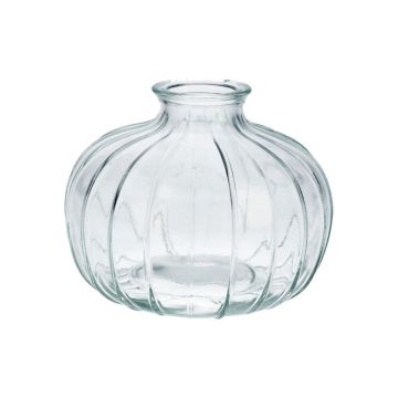 Vase à fleurs ALFHARD, en verre rainuré, transparent, 8,5cm, Ø10,5cm Vase à fleurs ALFHARD, en verre rainuré, transparent, 8,5cm, Ø10,5cm