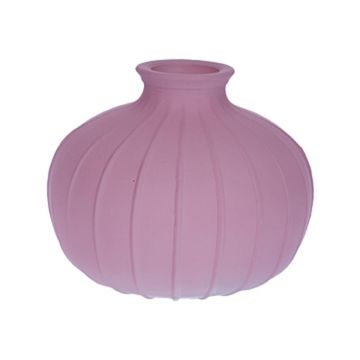 Vase à fleurs ALFHARD, en verre strié, mauve mat, 8,5 cm, Ø 10,5 cm Vase à fleurs ALFHARD, en verre strié, mauve mat, 8,5 cm, Ø 10,5 cm