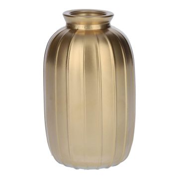 Bouteille SILVINA en verre, striée, doré métallisé, 12 cm, Ø 7 cm Bouteille SILVINA en verre, striée, doré métallisé, 12 cm, Ø 7 cm