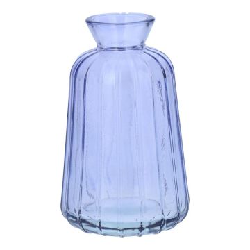 Bouteille décorative en verre TATIANA à rainures, lilas transparent, 11 cm, Ø 6,5 cm
