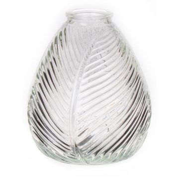 Bouteille en verre NELLOMIO avec motif de feuilles, transparente, 16 cm, Ø 14 cm Bouteille en verre NELLOMIO avec motif de feuilles, transparente, 16 cm, Ø 14 cm