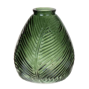 Bouteille en verre NELLOMIO avec motif feuillage, vert-transparent, 16 cm, Ø 14 cm Bouteille en verre NELLOMIO avec motif feuillage, vert-transparent, 16 cm, Ø 14 cm