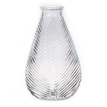 Bouteille en verre NELLOMIO avec motif feuillage, transparente, 23 cm, Ø 14 cm Bouteille en verre NELLOMIO avec motif feuillage, transparente, 23 cm, Ø 14 cm
