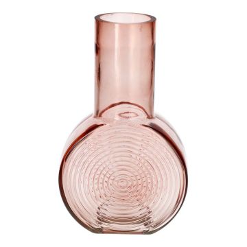 Vase rond ORESTINO en verre, rose transparent, 14 x 7,5 x 22,5 cm Vase rond ORESTINO en verre, rose transparent, 14 x 7,5 x 22,5 cm