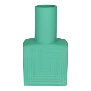 Vase carré ORESTINO en verre, vert menthe mat, 13 x 7,5 x 22,5 cm Vase carré ORESTINO en verre, vert menthe mat, 13 x 7,5 x 22,5 cm