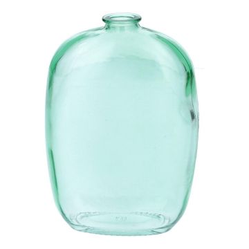 Bouteille à fond plat PAISANTO en verre, turquoise transparent, 10 x 4,5 x 14,5 cm Bouteille à fond plat PAISANTO en verre, turquoise transparent, 10 x 4,5 x 14,5 cm