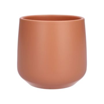 Pot de fleurs ZIOKA en céramique, couleur terre cuite mate, 15,8 cm, Ø 18 cm