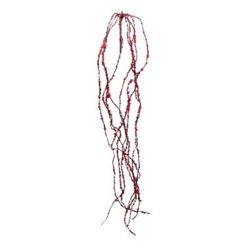 Branche de symphorines artificielle KREMTO, baies, suspendu, rouge, 140cm Branche de symphorines artificielle KREMTO, baies, suspendu, rouge, 140cm