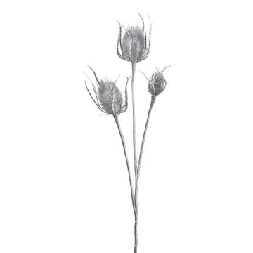Branche décorative Eryngium TREVON, argent métallique, 80cm Branche décorative Eryngium TREVON, argent métallique, 80cm