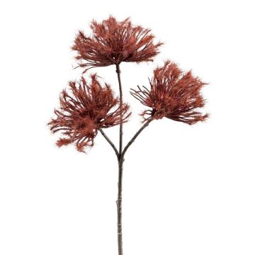 Branche artificielle Chardon boule TRELON, rouge bourgogne, 35cm