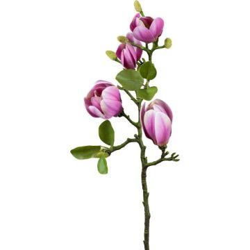 Branche de fleurs artificielles Magnolia NERLENA, cerise, 65cm