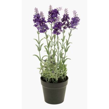 Lavande artificielle LOUISE, pot décoratif, violet foncé, 30cm, Ø3cm