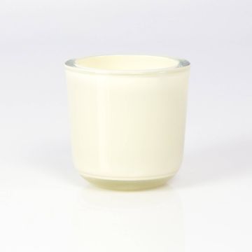 Porte-bougie en verre NICK, crème, 8cm, Ø8cm Porte-bougie en verre NICK, crème, 8cm, Ø8cm