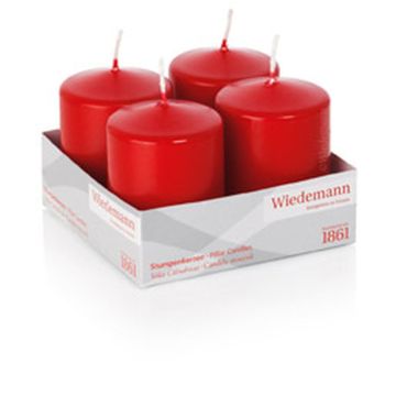 Bougies cylindriques pour couronne de l'Avent JENARO, lot de 4, rouges, 8 cm, Ø 6 cm, 29 h - Fabriquées en Allemagne Bougies cylindriques pour couronne de l'Avent JENARO, lot de 4, rouges, 8 cm, Ø 6 cm, 29 h - Fabriquées en Allemagne
