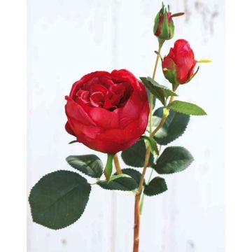 Rose-Chou artificielle MIRETTA, rouge, 60cm, Ø3-9cm