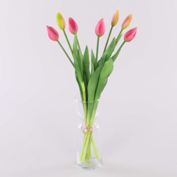 Bouquet de tulipes artificielles LONA, rose-vert, 45cm, Ø20cm Bouquet de tulipes artificielles LONA, rose-vert, 45cm, Ø20cm