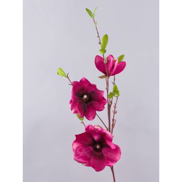Branche de magnolia artificielle FINAH, fuchsia, 90cm, Ø9-15cm
