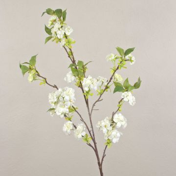 Branche de fleurs de cerisier artificielle MATSUDA, crème-blanc, 130cm