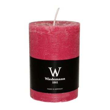 Bougie bloc AURORA, framboise, 14cm, Ø10cm, 100h - Made in Germany