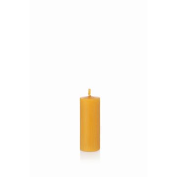 Bougie pilier en cire d'abeille BABETTE, jaune-naturel, 10cm, Ø4cm, 20h - Made in Germany