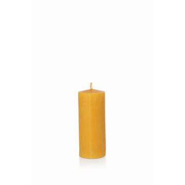 Bougie pilier en cire d'abeille BABETTE, jaune-naturel, 12cm, Ø5cm, 36h - Made in Germany