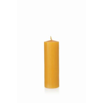 Bougie pilier en cire d'abeille BABETTE, jaune-naturel, 15cm, Ø5cm, 45h - Made in Germany